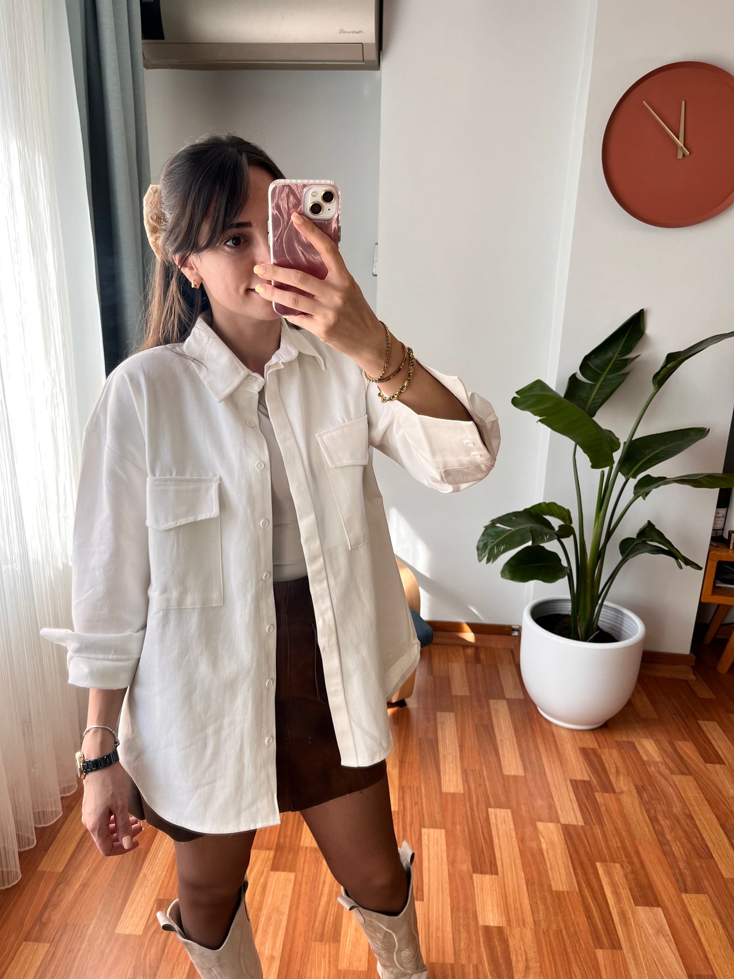 GABARDİN GÖMLEK KREM