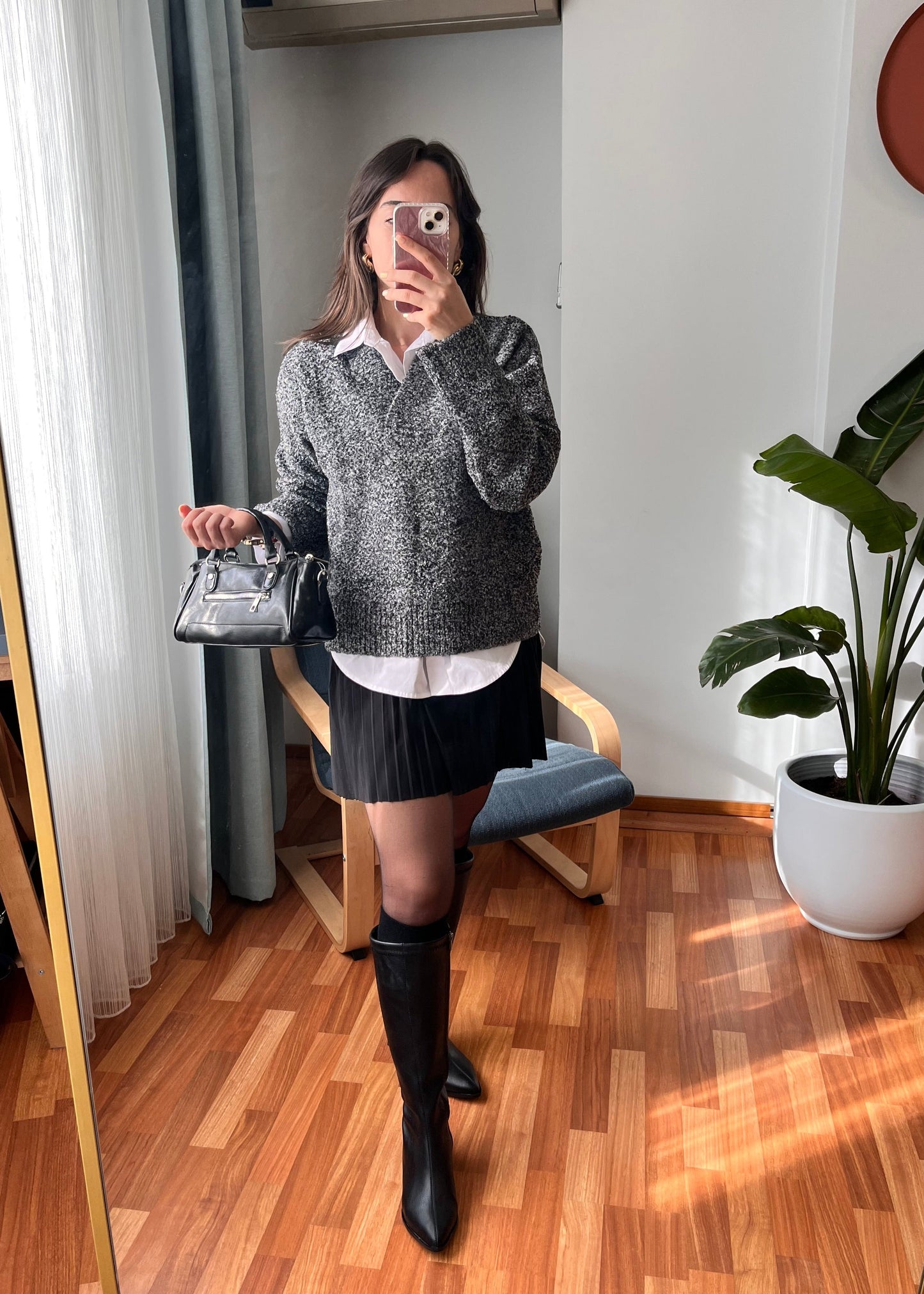 SİYAH KIRÇILLI KAZAK