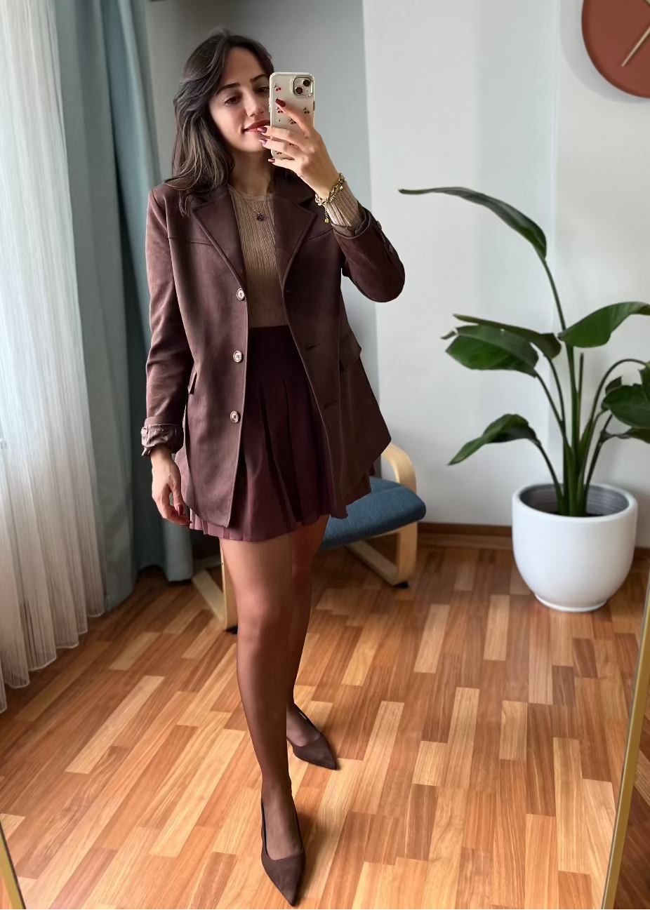 BAYAN NUBUK CEKET KAHVE