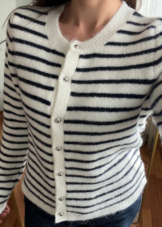 LACİVERT ÇİZGİLİ HIRKA