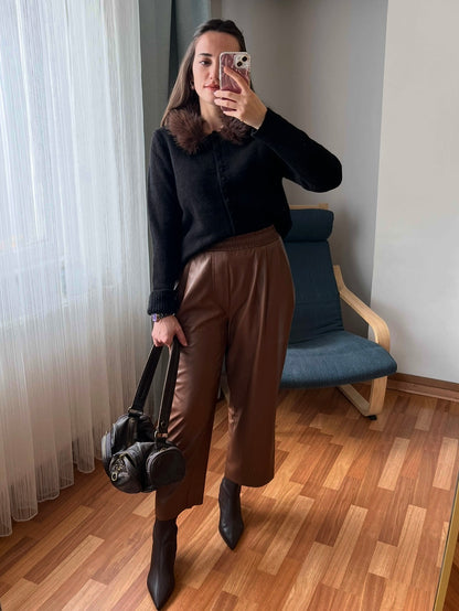 KÜRK YAKA HIRKA SİYAH