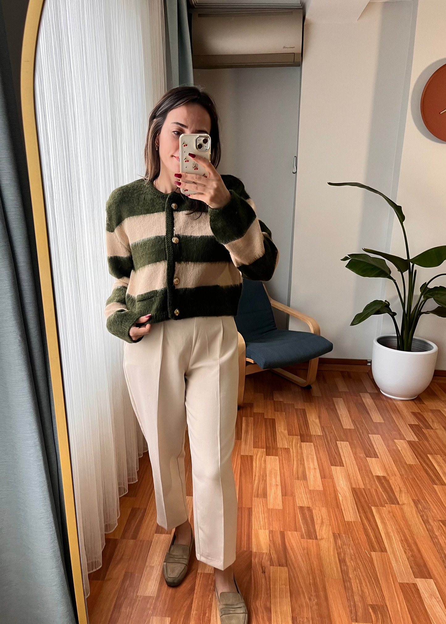 HAKİ BEJ İKİ RENKLİ HIRKA