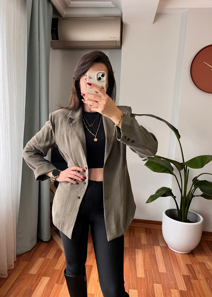 HAKİ VATKALI İNCE CEKET