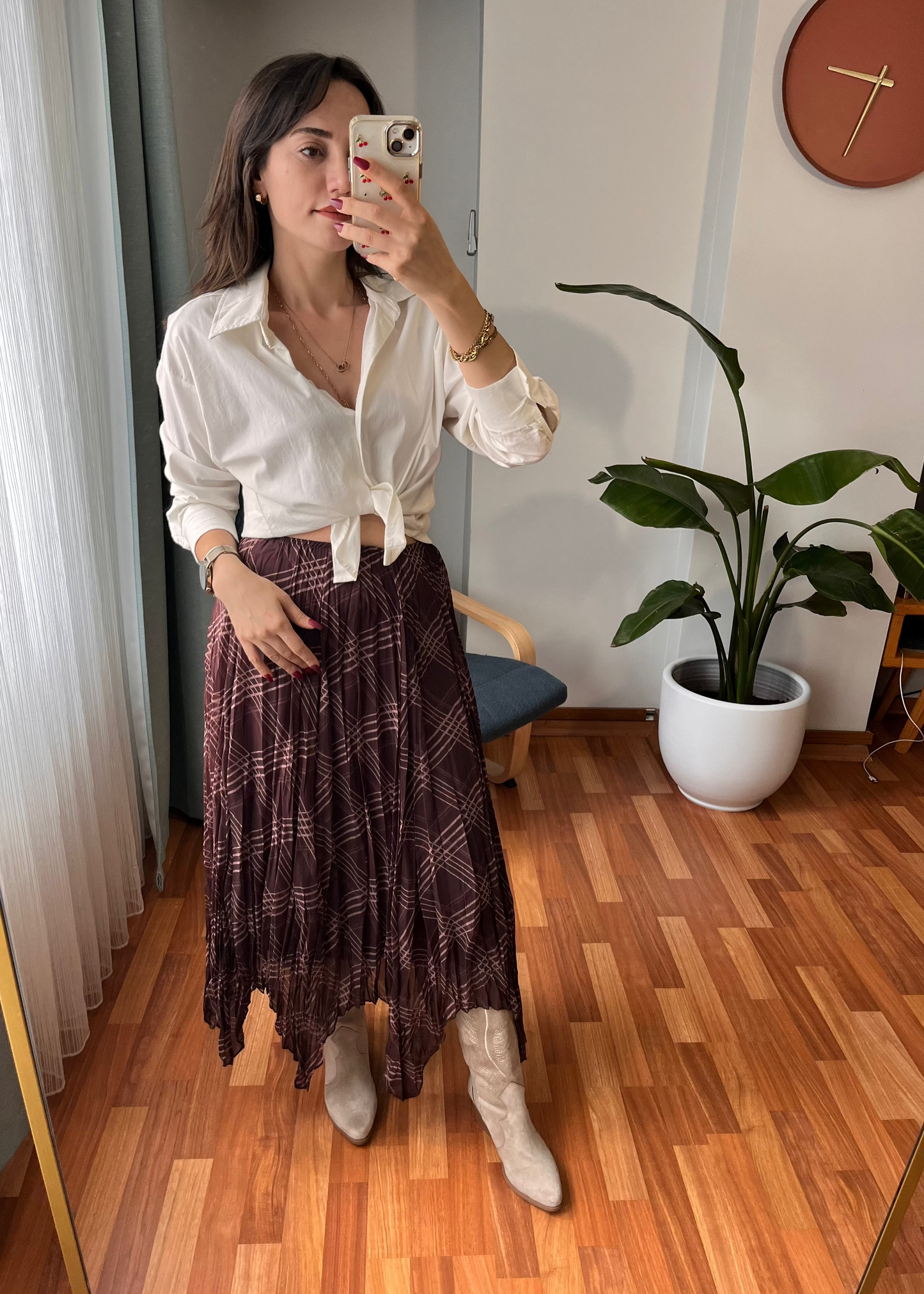 KAHVE PARÇALI EKOSE ETEK