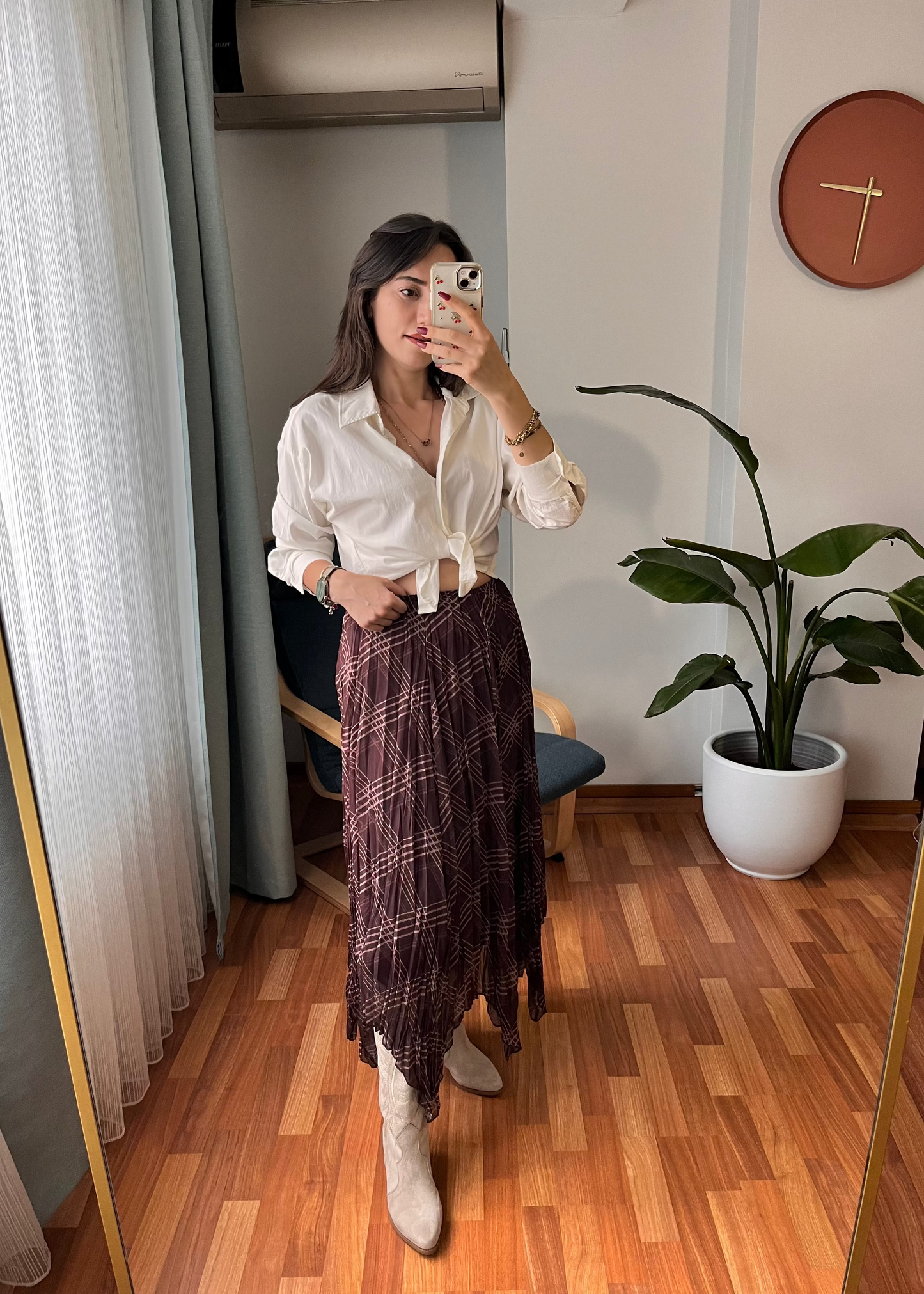 KAHVE PARÇALI EKOSE ETEK