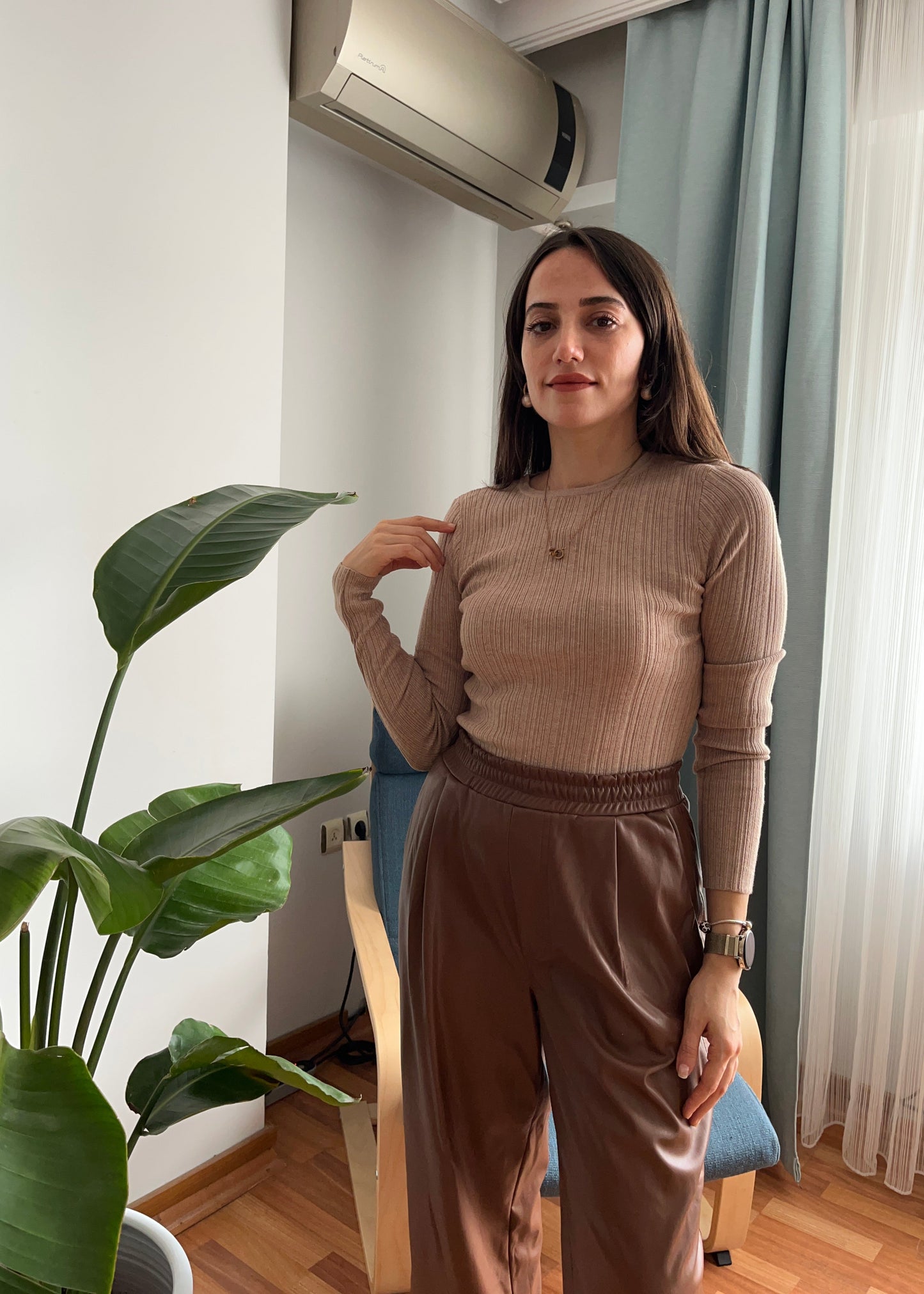 CAMEL BİSİKLET YAKA FİTİL ÖRGÜ KAZAK